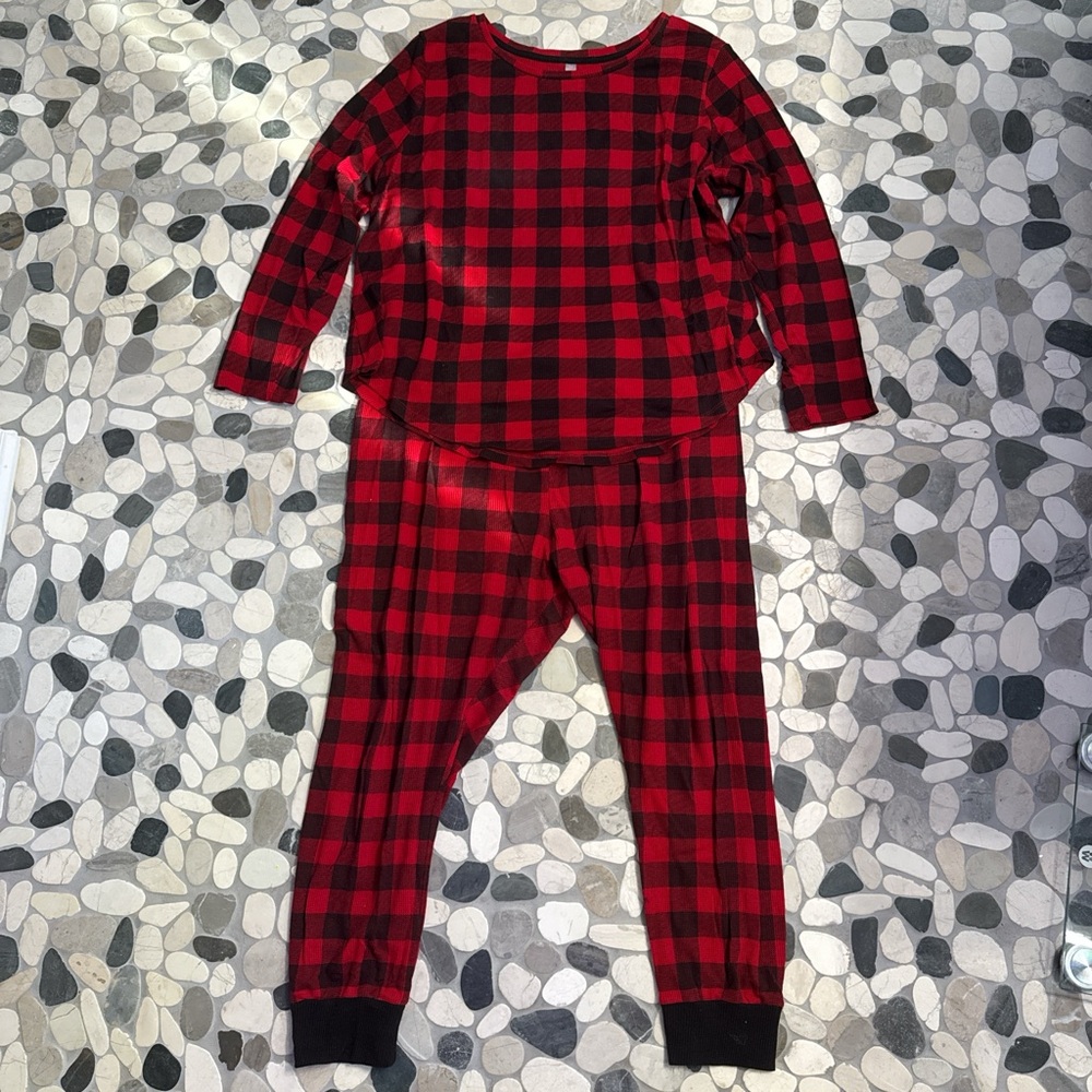 Simple Pleasures Red and Black Check Pajama Set